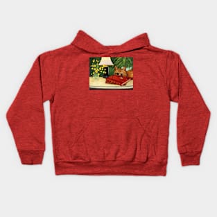 Orange Tabby, Orchids and Bee Kids Hoodie